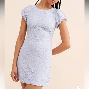 free people lace short sleeve mini dress